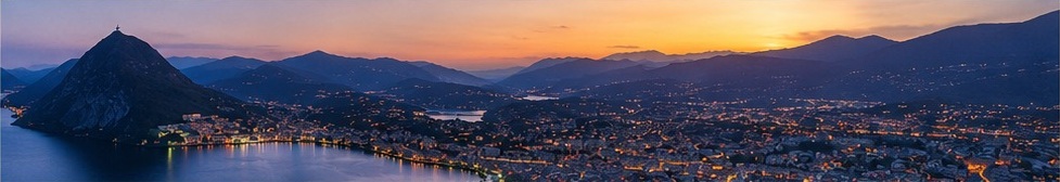 Lugano e il lago al tramonto
